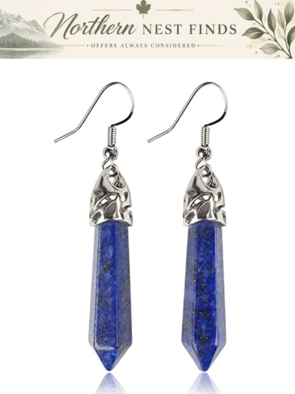Natural Rose Quartz Healing Point Crystal Gemstone Chakra Dangle Earrings